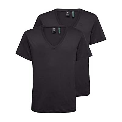 G-STAR RAW pánské Basic tričko s výstřihem do V, balení 2 ks, Černá (Solid Black D07203-2757-2019) G-STAR RAW pánské Basic tričko s výstřihem do V, balení 2 ks, Černá (Solid Black D07203-2757-2019)
