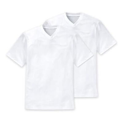 Schiesser American tričko s výstřihem do V, dvojité balení černé, Weiss_008151, XL Schiesser American tričko s výstřihem do V, dvojité balení černé, Weiss_008151, XL