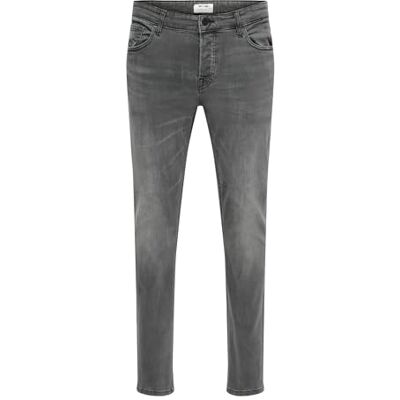 ONLY & SONS Male Slim Fit Jeans ONSLOOM Mid Rise Slim Fit Jeans, Černý denim ONLY & SONS Male Slim Fit Jeans ONSLOOM Mid Rise Slim Fit Jeans, Černý denim