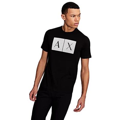 Giorgio Armani Pánské tričko Crew Quited Logo Tee, černá, M Giorgio Armani Pánské tričko Crew Quited Logo Tee, černá, M