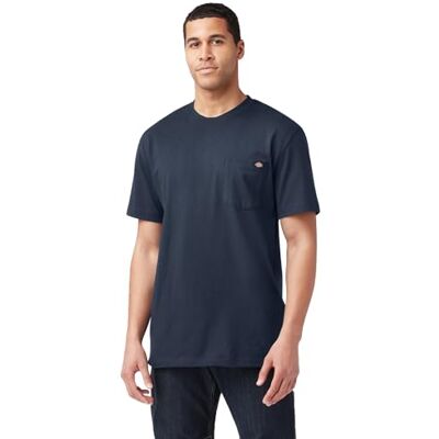 Dickies Tričko pro muže, krátké rukávy, těžké, kulatý výstřih, Tmavě modrá námořnická, XL Dickies Tričko pro muže, krátké rukávy, těžké, kulatý výstřih, Tmavě modrá námořnická, XL