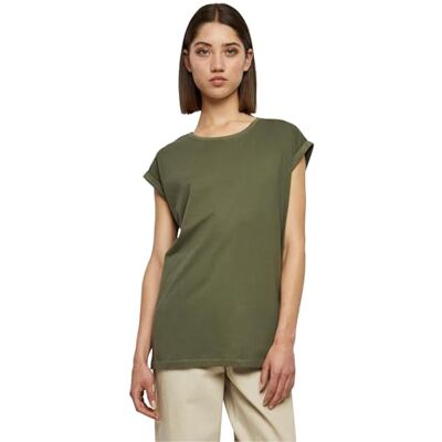 Urban Classics Dámské tričko Ladies Extended Shoulder Tee, Olivová, XXL Urban Classics Dámské tričko Ladies Extended Shoulder Tee, Olivová, XXL