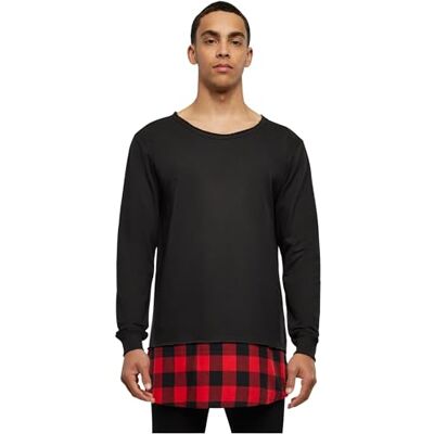 Urban Classics Pánská mikina s dlouhým flanelem Bottom Open Edge Crewneck Urban Classics Pánská mikina s dlouhým flanelem Bottom Open Edge Crewneck