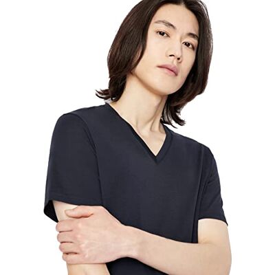 Giorgio Armani Pánské tričko Pima Cotton V-Neck, modrá Giorgio Armani Pánské tričko Pima Cotton V-Neck, modrá