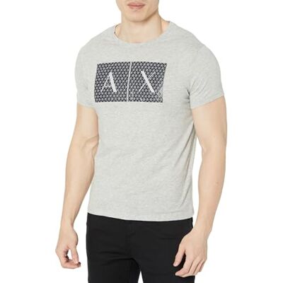 Giorgio Armani Pánské tričko Crew Quited Logo Tee, Šedá, M Giorgio Armani Pánské tričko Crew Quited Logo Tee, Šedá, M