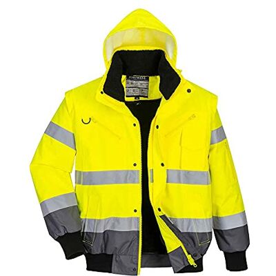 Portwest Vysoce bezpečná kontrastní bunda do bomber, barva: Žlutá/šedá, velikost: XXL, C465YGYXXL Portwest Vysoce bezpečná kontrastní bunda do bomber, barva: Žlutá/šedá, velikost: XXL, C465YGYXXL