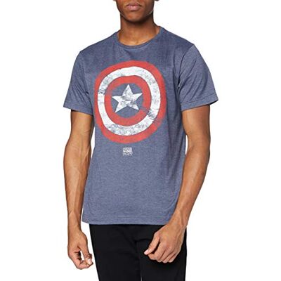 Marvel Pánské tričko Captain America Shield, Šedomodrá Marvel Pánské tričko Captain America Shield, Šedomodrá