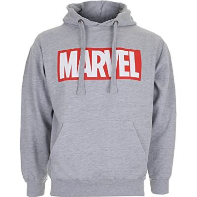 Marvel Men's Core Logo Long Sleeve Hoodie, Světle šedá, L Marvel Men's Core Logo Long Sleeve Hoodie, Světle šedá, L
