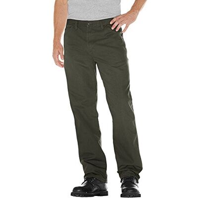 Dickies Duck truhlářské džíny pro muže, s rovnými nohavicemi a volným střihem, Vypraná mechová zelená, 38 W/36 L Dickies Duck truhlářské džíny pro muže, s rovnými nohavicemi a volným střihem, Vypraná mechová zelená, 38 W/36 L