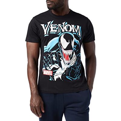 Marvel Venom Anthihero T-Shirt für Herren, Schwarz (Schwarz Schwarz), M Marvel Venom Anthihero T-Shirt für Herren, Schwarz (Schwarz Schwarz), M