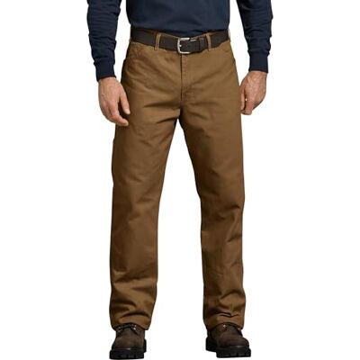 Dickies Duck truhlářské džíny pro muže, s rovnými nohavicemi a volným střihem, Hnědá (Rinsed Brown Rbd), Pas 42 / délka 32 Dickies Duck truhlářské džíny pro muže, s rovnými nohavicemi a volným střihem, Hnědá (Rinsed Brown Rbd), Pas 42 / délka 32