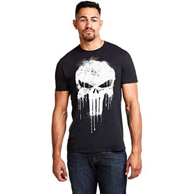 Marvel Pánské tričko Avengers Punisher Skull, černá (Black BLK) Marvel Pánské tričko Avengers Punisher Skull, černá (Black BLK)