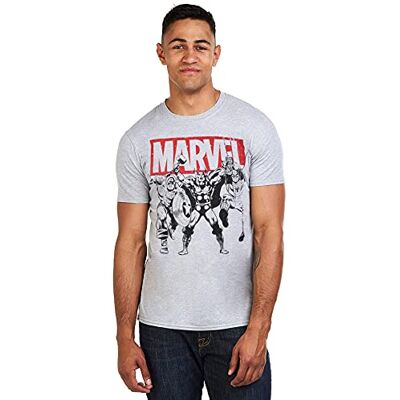 Marvel Pánské Trio Heroes tričko (1 balení), Šedá (Grey Marl Spo), XL Marvel Pánské Trio Heroes tričko (1 balení), Šedá (Grey Marl Spo), XL