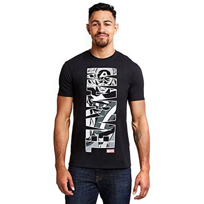 Marvel Pánské tričko Captain America Vertical (1 balení), černá, XL Marvel Pánské tričko Captain America Vertical (1 balení), černá, XL