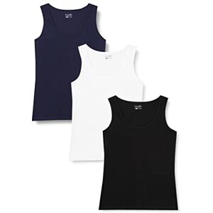 Berydale Dámský tank top ze 100% bavlny v balení více, Bílá/tmavě modrá/černá, M Berydale Dámský tank top ze 100% bavlny v balení více, Bílá/tmavě modrá/černá, M