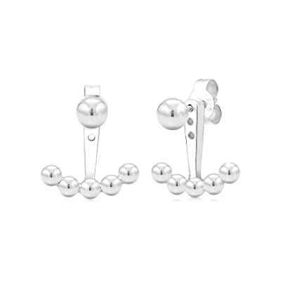Elli Dámské náušnice kulička Ear Jacket 925 stříbro, Fazetový brus, Bez Elli Dámské náušnice kulička Ear Jacket 925 stříbro, Fazetový brus, Bez