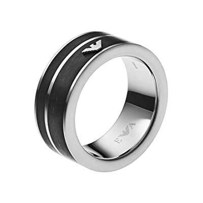 Giorgio Armani Pánský prsten EGS2032040, stříbrná / černá, 61 DE Giorgio Armani Pánský prsten EGS2032040, stříbrná / černá, 61 DE