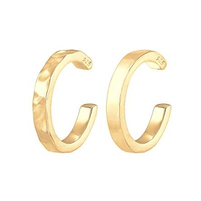 Elli Earcuff sada stříbro 925 pozlacené 24K ušní manžeta dámské náušnice pro ženy klipsové náušnice tepané průměr 13 mm Helix 0304210119 Elli Earcuff sada stříbro 925 pozlacené 24K ušní manžeta dámské náušnice pro ženy klipsové náušnice tepané průměr 13 mm Helix 0304210119