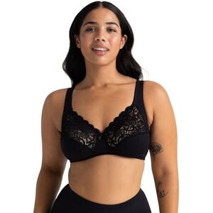 DORINA Dámská nepodšitá braleta bez ramínek, lehká tenká podprsenka pro velké velikosti, Georgina D1427A, slonová kost černá, černá, 95C DORINA Dámská nepodšitá braleta bez ramínek, lehká tenká podprsenka pro velké velikosti, Georgina D1427A, slonová kost černá, černá, 95C