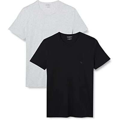 Giorgio Armani Tričko s krátkým rukávem balení 2 ks, Marine/Grigio Melang, S Giorgio Armani Tričko s krátkým rukávem balení 2 ks, Marine/Grigio Melang, S