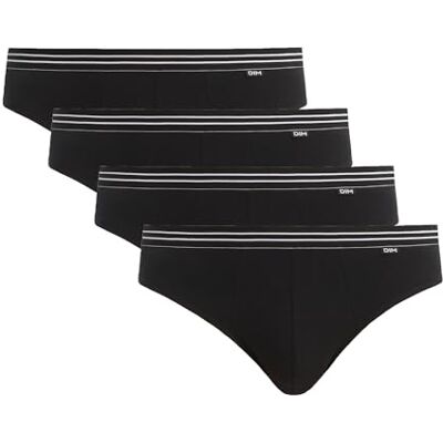 DIM Pánské slipy Eco bavlna Stretch x4, černá, M DIM Pánské slipy Eco bavlna Stretch x4, černá, M