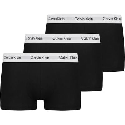 Calvin Pánské balení 3 ks boxerek Low Rise Trunks spodní prádlo, Black (Black W/ White Wb) Calvin Pánské balení 3 ks boxerek Low Rise Trunks spodní prádlo, Black (Black W/ White Wb)