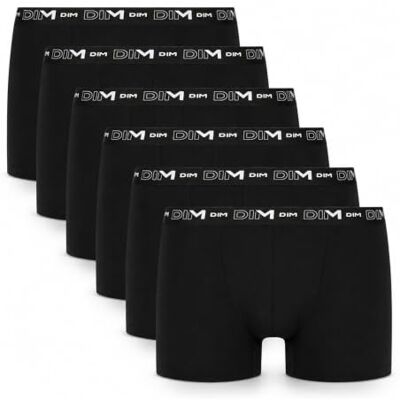 DIM Pánské boxerky Coton Stretch Respirant Maintien Optimal X6 (balení 6 ks), černá, M DIM Pánské boxerky Coton Stretch Respirant Maintien Optimal X6 (balení 6 ks), černá, M