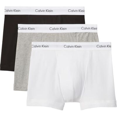 Calvin Pánské 3 ks boxerek Trunks s logem, černá/bílá/šedá Heather Calvin Pánské 3 ks boxerek Trunks s logem, černá/bílá/šedá Heather