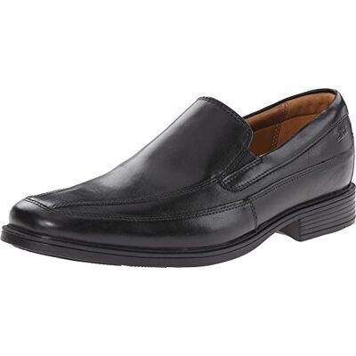 Clarks Tilden zdarma pánské široké kožené pantofle, černá kůže, 49 EU Clarks Tilden zdarma pánské široké kožené pantofle, černá kůže, 49 EU