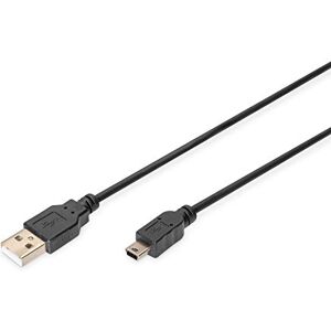 Digitus USB 2. 0 Kabel – 3 m – USB A na typ Mini B (5 Pin) – 480 Mbps – spojovací kabel pro PC, notebooky, fotoaparáty nebo rozbočovače – blistr – černý Digitus USB 2. 0 Kabel – 3 m – USB A na typ Mini B (5 Pin) – 480 Mbps – spojovací kabel pro PC, notebooky, fotoaparáty nebo rozbočovače – blistr – černý