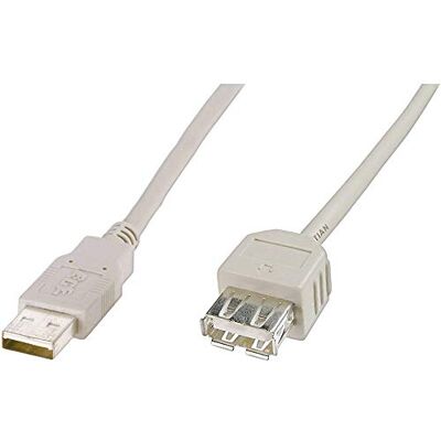 Digitus USB 2. 0 prodlužovací kabel – 1,8 m – USB-A konektor k zdířce 480 Mbit/s – pro tiskárnu, čtečku karet, klávesnici, kameru, rozbočovače – béžová Digitus USB 2. 0 prodlužovací kabel – 1,8 m – USB-A konektor k zdířce 480 Mbit/s – pro tiskárnu, čtečku karet, klávesnici, kameru, rozbočovače – béžová