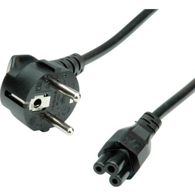 ROLINE Síťový kabel, 3pólová zásuvka pro notebook, černá, 1,8 m ROLINE Síťový kabel, 3pólová zásuvka pro notebook, černá, 1,8 m