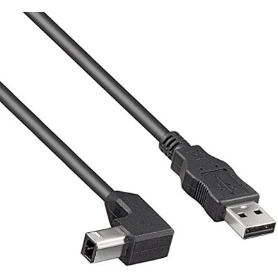 PremiumCord USB 2.0 Vysokorychlostní kabel - 2m, B konektor 90° - USB kabel PremiumCord USB 2.0 Vysokorychlostní kabel - 2m, B konektor 90° - USB kabel