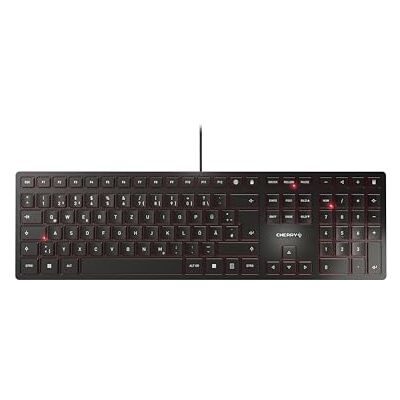 Cherry KC 6000 Slim – USB klávesnice – ultra plochý design – propojený kabelem – německé rozložení – klávesnice QWERTZ – černá Cherry KC 6000 Slim – USB klávesnice – ultra plochý design – propojený kabelem – německé rozložení – klávesnice QWERTZ – černá