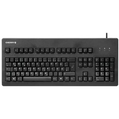 Cherry G80-3000, drátová mechanická klávesnice, německé rozložení (QWERTZ), USB přípojka, robustní, programovatelná tlačítka, spínače MX Black, černá Cherry G80-3000, drátová mechanická klávesnice, německé rozložení (QWERTZ), USB přípojka, robustní, programovatelná tlačítka, spínače MX Black, černá