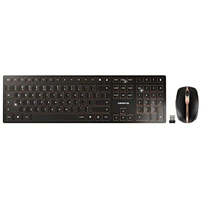 Cherry DW 9000 Slim, bezdrátová sada klávesnice a myši, rozložení EU (QWERTY), Bluetooth a 2,4 GHz rádio, tichá tlačítka, nabíjecí, černá bronz Cherry DW 9000 Slim, bezdrátová sada klávesnice a myši, rozložení EU (QWERTY), Bluetooth a 2,4 GHz rádio, tichá tlačítka, nabíjecí, černá bronz
