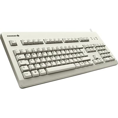 Cherry G80-3000, kabelová mechanická klávesnice, rozložení EU (QWERTY), USB přípojka, robustní, programovatelná tlačítka, spínače MX Black, světle šedá Cherry G80-3000, kabelová mechanická klávesnice, rozložení EU (QWERTY), USB přípojka, robustní, programovatelná tlačítka, spínače MX Black, světle šedá