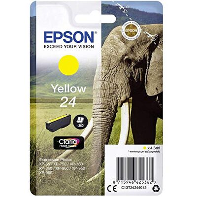Epson 24 Yellow Elephant Genuine, Claria Photo HD Ink Cartridge Epson 24 Yellow Elephant Genuine, Claria Photo HD Ink Cartridge
