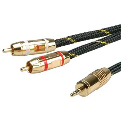 ROLINE GOLD audio spojovací kabel 3,5 mm stereo 2x Cinch, ST/ST, 2,5 m ROLINE GOLD audio spojovací kabel 3,5 mm stereo 2x Cinch, ST/ST, 2,5 m