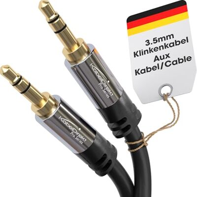 KabelDirekt – Aux-Audio-Klinkenkabel 3,5mm – 5m – Metall 3,5-mm-Stereo-Audiokabel für Kopfhörer, Handy, PC, Auto & HiFi – vergoldete Stecker, mehrlagig geschirmt, flexibel KabelDirekt – Aux-Audio-Klinkenkabel 3,5mm – 5m – Metall 3,5-mm-Stereo-Audiokabel für Kopfhörer, Handy, PC, Auto & HiFi – vergoldete Stecker, mehrlagig geschirmt, flexibel