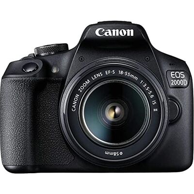 Canon EOS 2000D zrcadlovka, sada baterií (24,1 MP, DIGIC 4+, 7,5 cm (3,0") LCD, displej, FullHD, WiFi, APS-C CMOS senzor) EF-S 18-55 mm is II F3.5-5.6 is II + akumulátor LP-E10, černá Canon EOS 2000D zrcadlovka, sada baterií (24,1 MP, DIGIC 4+, 7,5 cm (3,0") LCD, displej, FullHD, WiFi, APS-C CMOS senzor) EF-S 18-55 mm is II F3.5-5.6 is II + akumulátor LP-E10, černá