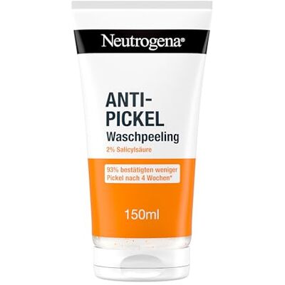Neutrogena Proti pupínkům mycí peeling, čištění obličeje, 150 ml Jemný peeling proti pupínkům, 2 % kyselina salicylová (BHA), vyjasňující a matující čištění obličeje Neutrogena Proti pupínkům mycí peeling, čištění obličeje, 150 ml Jemný peeling proti pupínkům, 2 % kyselina salicylová (BHA), vyjasňující a matující čištění obličeje