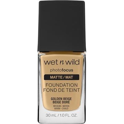 Wet n Wild Photo Focus Matte Foundation, tekutý make-up matný sestavitelný, žádný Flashback bílý závoj, zjemňuje póry pro všechny typy pleti, zlatá béžová Wet n Wild Photo Focus Matte Foundation, tekutý make-up matný sestavitelný, žádný Flashback bílý závoj, zjemňuje póry pro všechny typy pleti, zlatá béžová