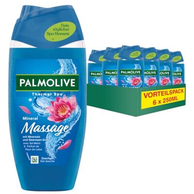Palmolive Sprchový gel Thermal Spa minerální masáž, péče o tělo, 6x 250 ml Shower gel s mořskou solí a aloe vera, oživuje tělo i ducha, se 100% přírodním éterickým olejem pro lázeňský zážitek Palmolive Sprchový gel Thermal Spa minerální masáž, péče o tělo, 6x 250 ml Shower gel s mořskou solí a aloe vera, oživuje tělo i ducha, se 100% přírodním éterickým olejem pro lázeňský zážitek