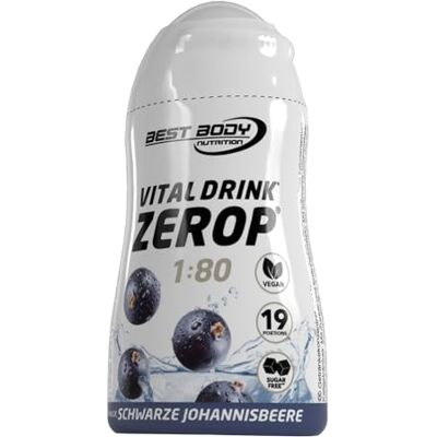 Best Body Nutrition Vital Drink ZEROP – černý rybíz, originální nápojový koncentrát – sirup – bez cukru, 1:80 poskytuje 19 porcí hotového nápoje Best Body Nutrition Vital Drink ZEROP – černý rybíz, originální nápojový koncentrát – sirup – bez cukru, 1:80 poskytuje 19 porcí hotového nápoje