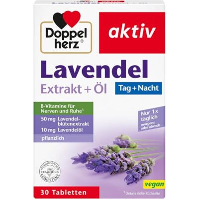 Doppelherz Levandulový extrakt + olej S vitamínem B6 a B12 jako příspěvek k normální funkci psychiky a nervového systému – 30 tablet Doppelherz Levandulový extrakt + olej S vitamínem B6 a B12 jako příspěvek k normální funkci psychiky a nervového systému – 30 tablet