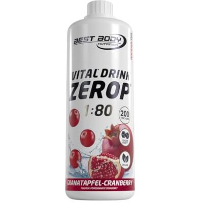 Best Body Nutrition ZEROP sirup bez granátového jablka bez cukru 1 l Bez cukru, bez aspartamu, nízkokalorický, s vitamínem B1, B6 a niacin, poměr míchání 1: 80, příchuť granátového jablka Best Body Nutrition ZEROP sirup bez granátového jablka bez cukru 1 l Bez cukru, bez aspartamu, nízkokalorický, s vitamínem B1, B6 a niacin, poměr míchání 1: 80, příchuť granátového jablka