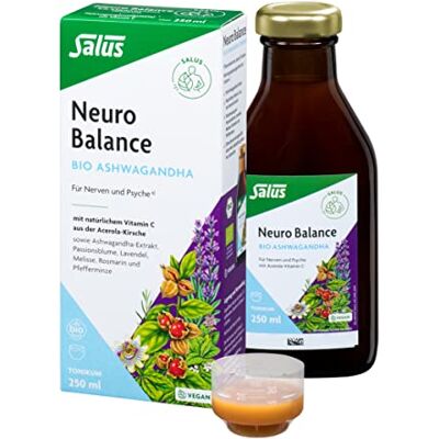 Salus Neuro Balance Ashwagandha Tonikum pro nervy a psychiky 250 ml s vitamínem C, Ashwagandha, mučenkou, levandulí, rozmarýnem a melisou – bez konzervačních látek – veganské, bio Salus Neuro Balance Ashwagandha Tonikum pro nervy a psychiky 250 ml s vitamínem C, Ashwagandha, mučenkou, levandulí, rozmarýnem a melisou – bez konzervačních látek – veganské, bio