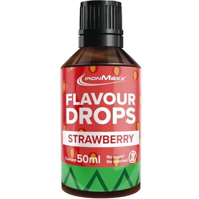 IronMaxx Flavour Drops – jahoda 50 ml bez kalorií a cukru veganské aromatické kapky k slazení potravin praktické kapátko IronMaxx Flavour Drops – jahoda 50 ml bez kalorií a cukru veganské aromatické kapky k slazení potravin praktické kapátko
