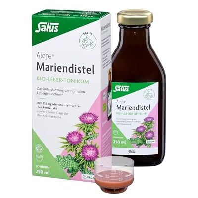 Salus Alepa bodlák bio jaterní tonikum 250 ml Tekutý bio doplněk stravy s ostropestřecem mariánským na podporu zdraví jater*, veganský s vitaminem C Salus Alepa bodlák bio jaterní tonikum 250 ml Tekutý bio doplněk stravy s ostropestřecem mariánským na podporu zdraví jater*, veganský s vitaminem C
